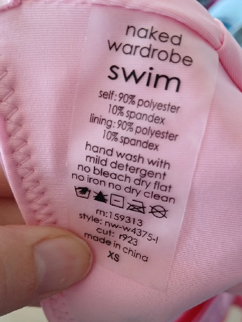naked wardrobe Pink High Cut One Piece Xs Vinyl Swimsuit Barbie Pink Strapless - Picture 3 of 3